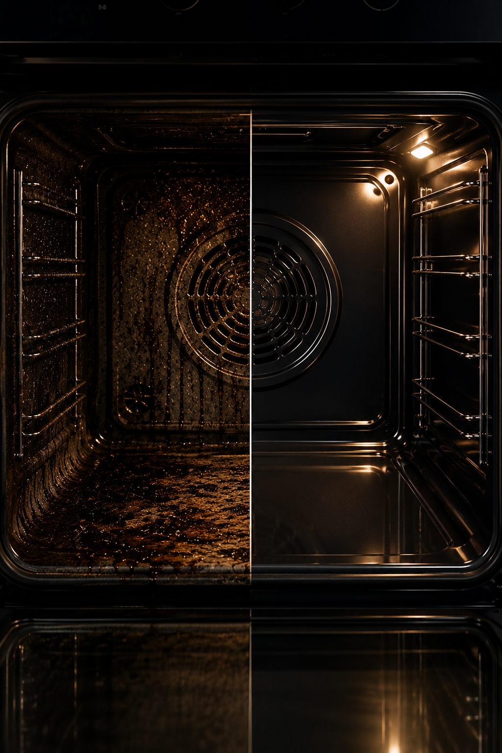 Baked-on grease, gone in seconds.